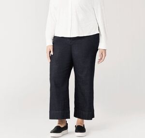 Eileen Fisher Dark Blue Wide Leg Jeans